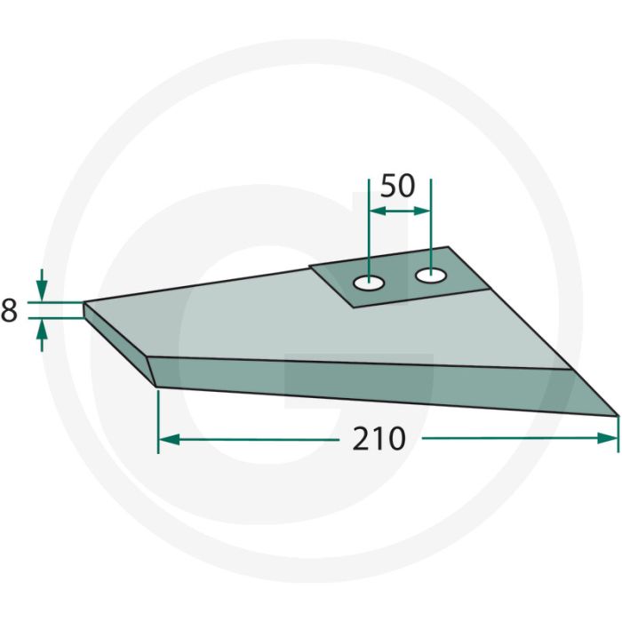 Ganzevoetbeitel links - werkbreedte 250mm