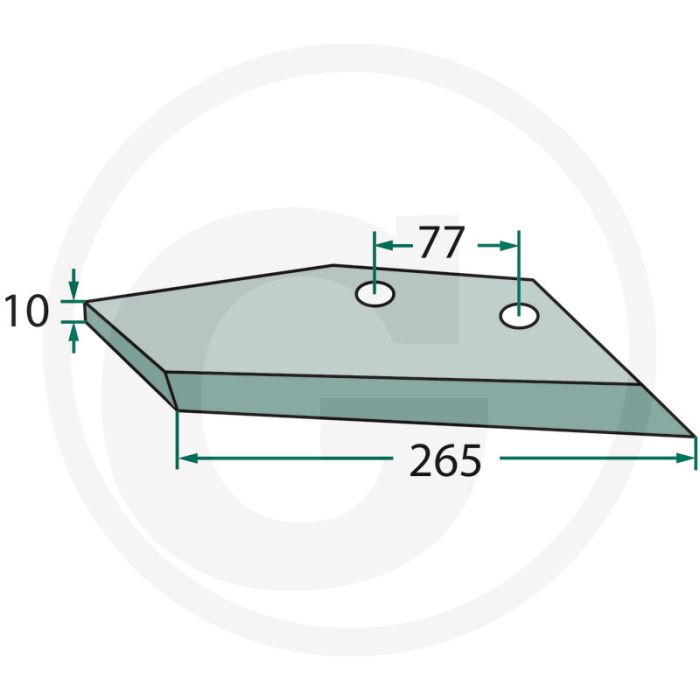 Vleugelschaar links - werkbreedte 265mm
