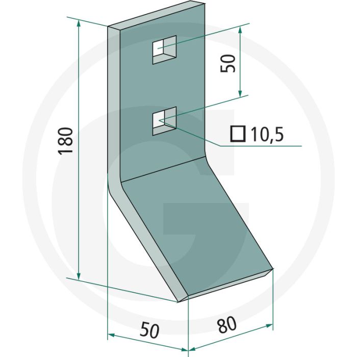 Beitel - culitipress, 180 x 80 mm, 2 gaten, 80 mm werkbreedte