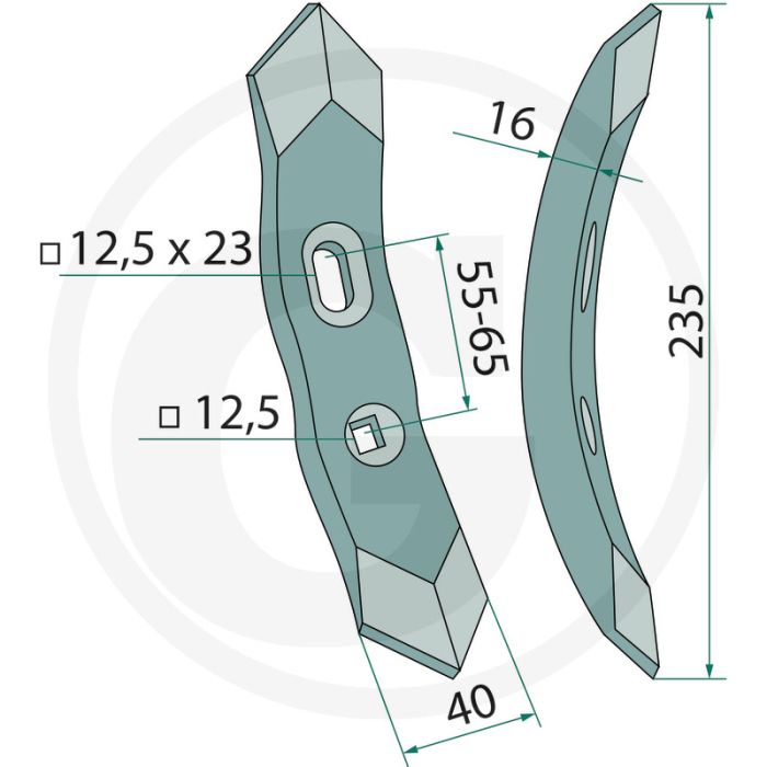 Beitel type: unipress - werkbreedte 40mm
