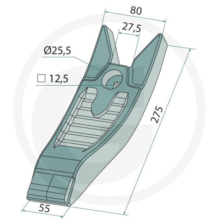 Heavy duty scharspitze - delta flex - 55mm werkbreedte