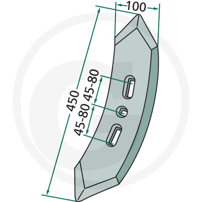 Voorbeitel vario 450 x 100 x 12 mm