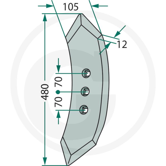 Voorbeitel vario 105mm x 480mm x 12mm