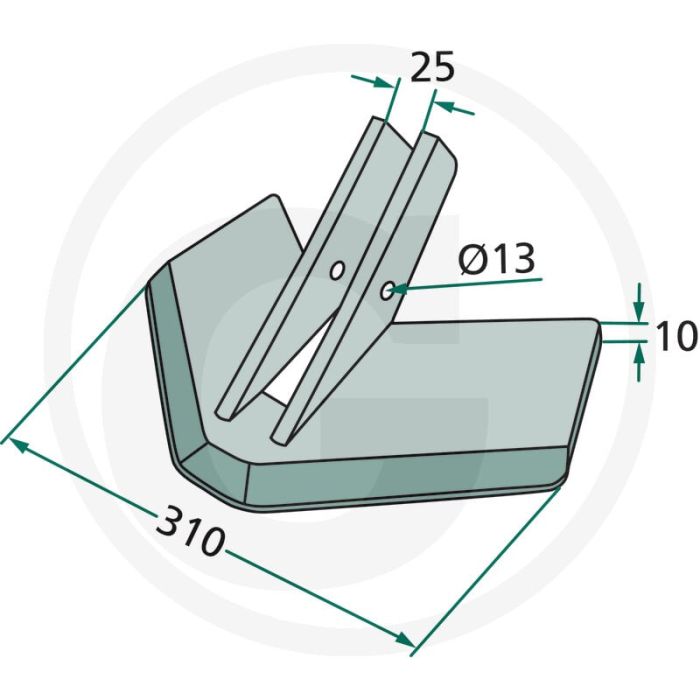 Vleugelschaar - werkbreedte 310mm, topmix trio/quadro/vector