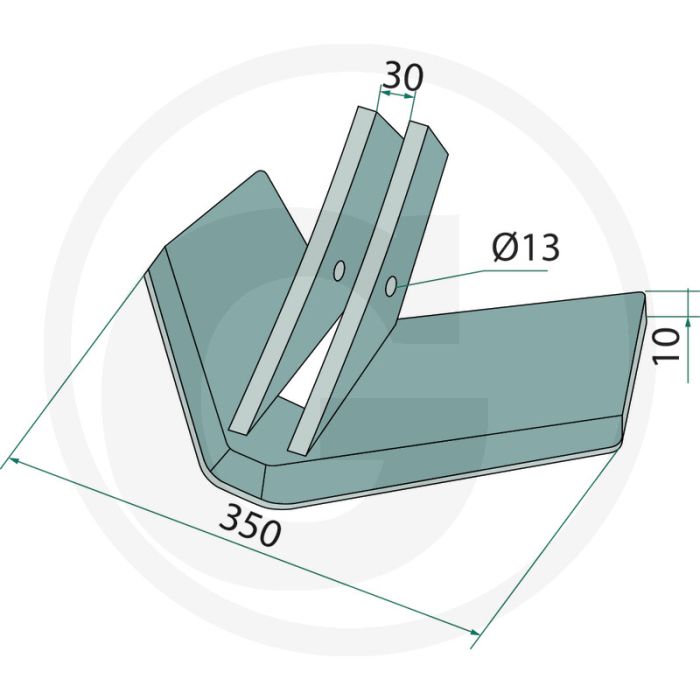 Flügelschar trio 350 x 10 mm grondbewerking en zaaitechniek