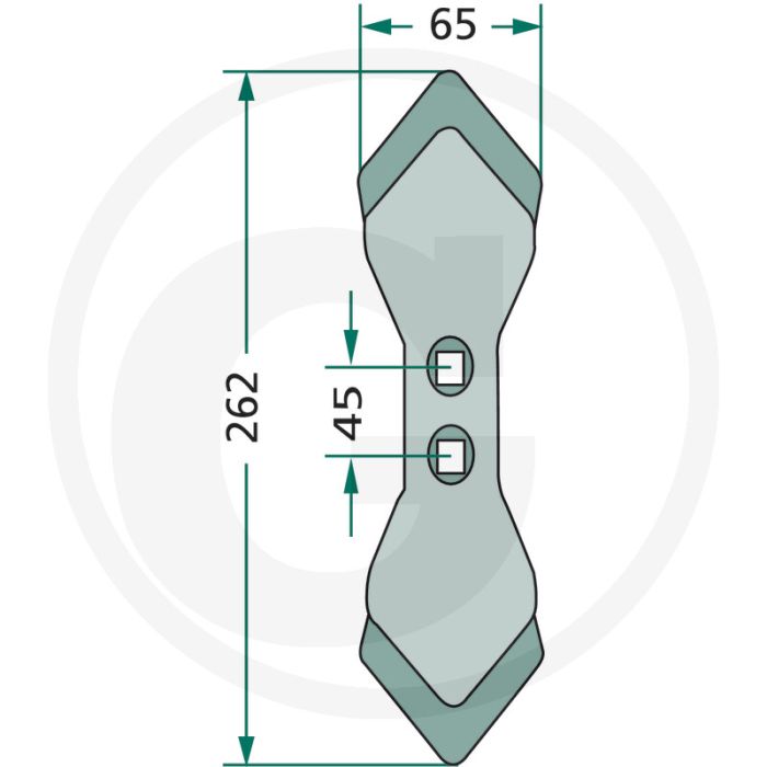 Beitel k32 - afmetingen 262 x 65 x 6 mm