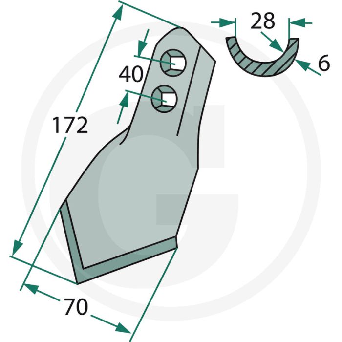 Beitel 70 x 6 mm - montagetip: gebruik geen pneumatisch gereedschap