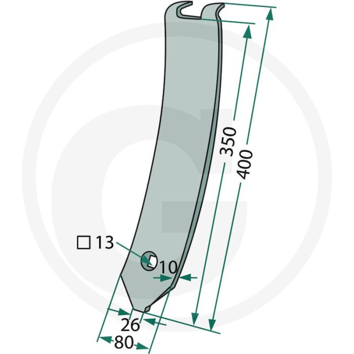 Mittelleitblech delta flex - afmetingen: 10mm stärke