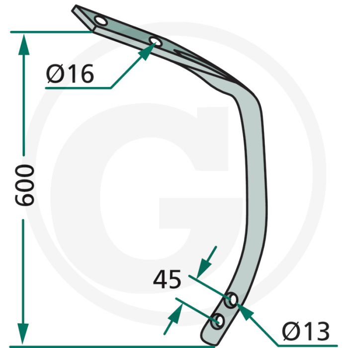 Partie inférieure - type vfm, dimensions : 40 x 12 mm, boulons correspondants : 18030.010-10
