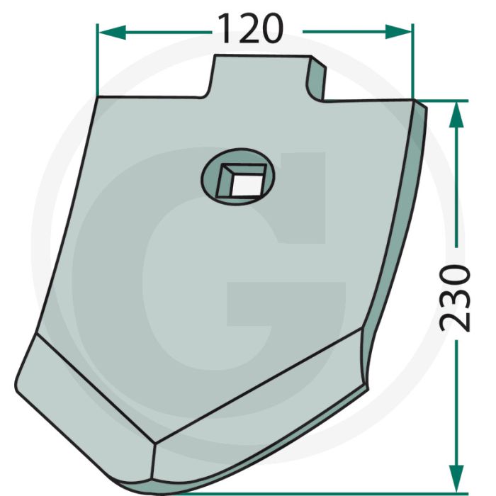 Schaarpunt onderzijde gecoat - s12p, 120 x 12 mm