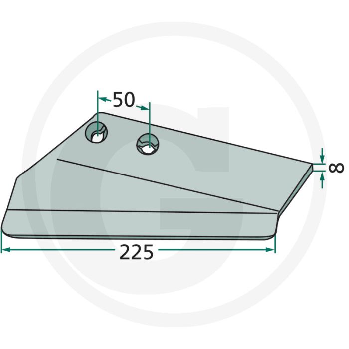 Vleugelschaar rechts 255 x 8 mm