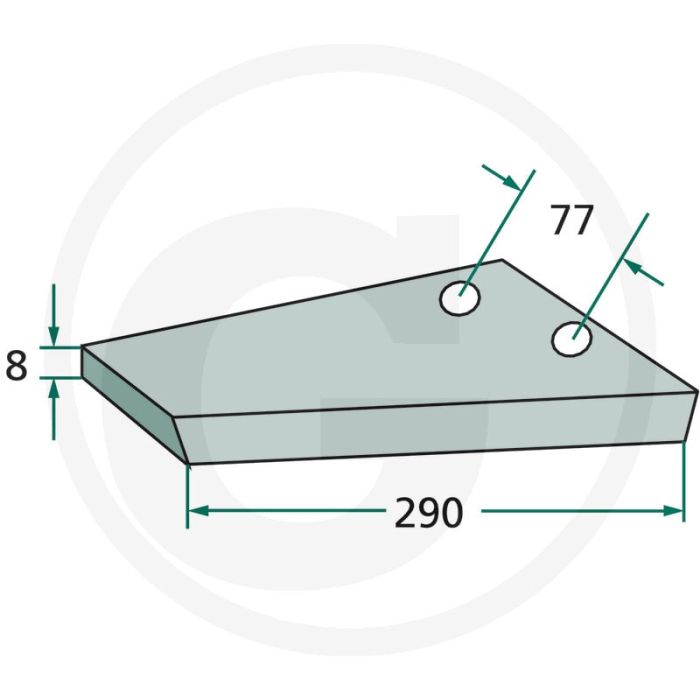 Vleugelschaar links - werkbreedte 290mm