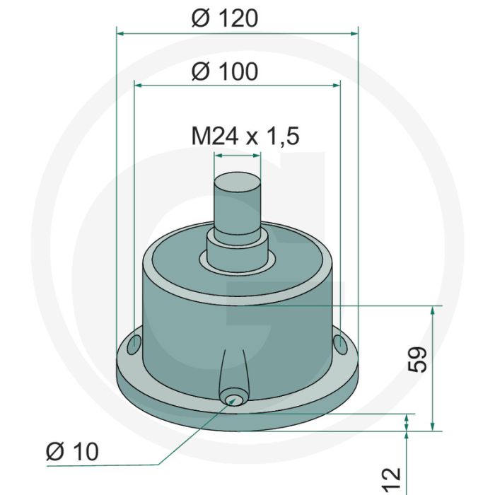 Lagereenheid m24 x 1,5, 6-gaats - type: karat