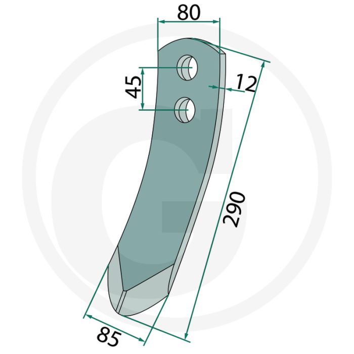 Schaarpunt terria 290 x 85 x 12 mm - pöttinger