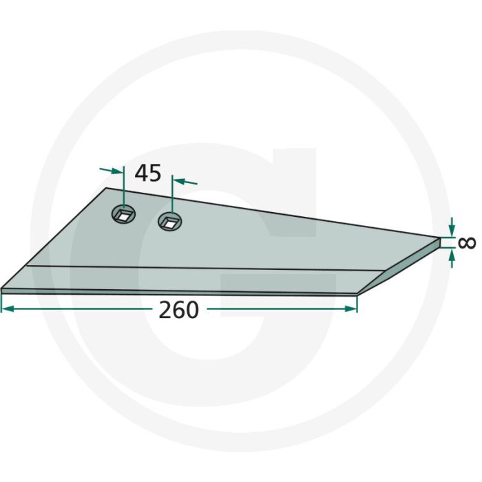 Vleugelschaar rechts - werkbreedte 260mm