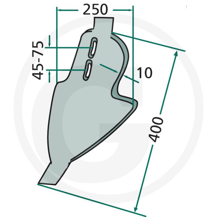 Burin à grand rayon : 300 - largeur de travail 250mm