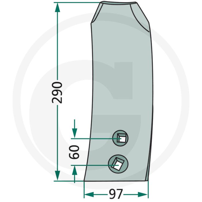 Geleideplaat midden - dikte: 7mm