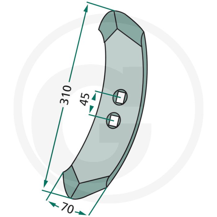 Beitel, smal - afmetingen: 310 x 70 x 10 mm