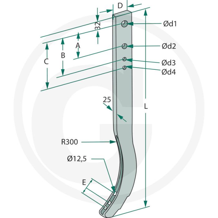 Cultivatortand, zwaar 900 mm - l (mm): 900