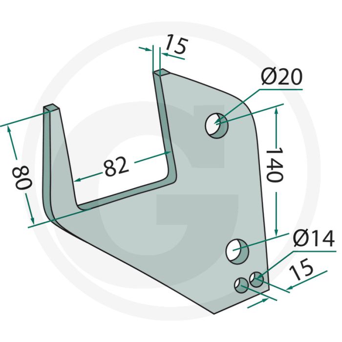 Houderset (2 stuks) voor 80 x 80 mm frame - universele steenuitworp