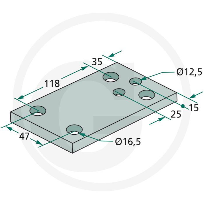 Plaat 170 x 10 x 100 mm - dikte 10 mm