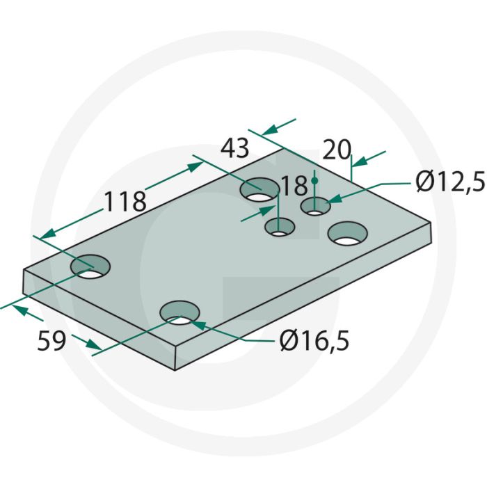 Plaat 185x12x100 - dikte 12mm