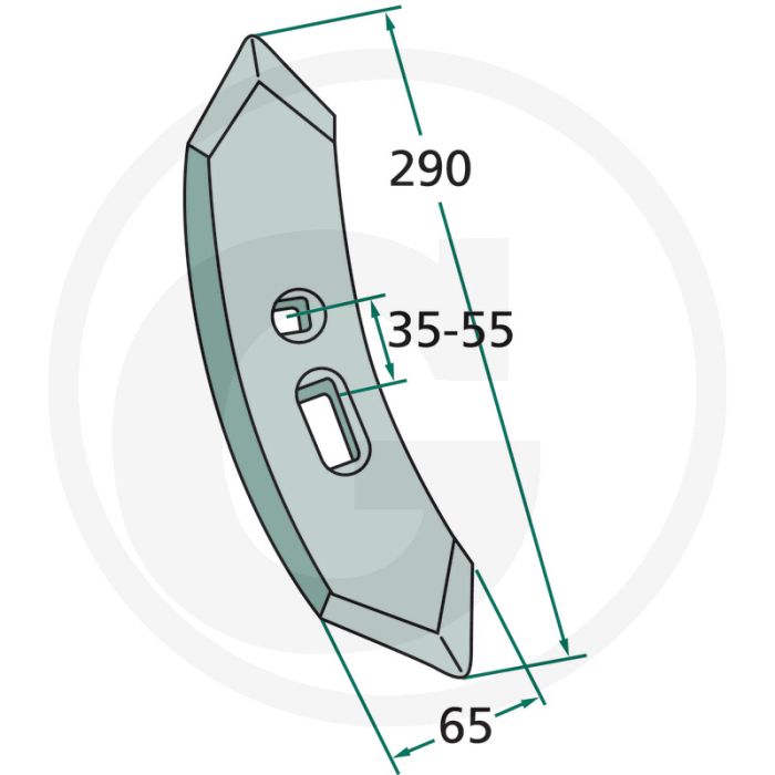 Beitel - werkbreedte 65mm, lengte 290mm, gatafstand 35-55mm