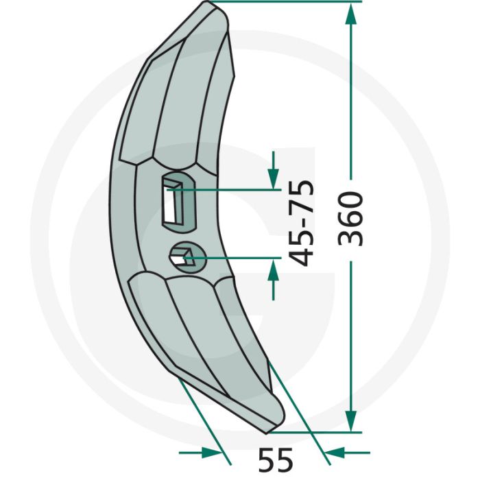 Ciseaux revêtus de carbure - dimensions : 360 x 55 x 15 mm