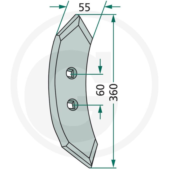 Beitel - werkbreedte 55mm