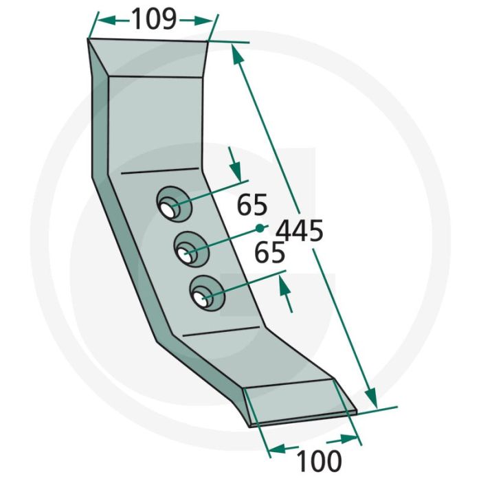 Ciseau - largeur de travail 109 mm, longueur 445 mm, épaisseur 14 mm Ciseau - largeur de travail 109 mm, longueur 445 mm, épaisseur 14 mm