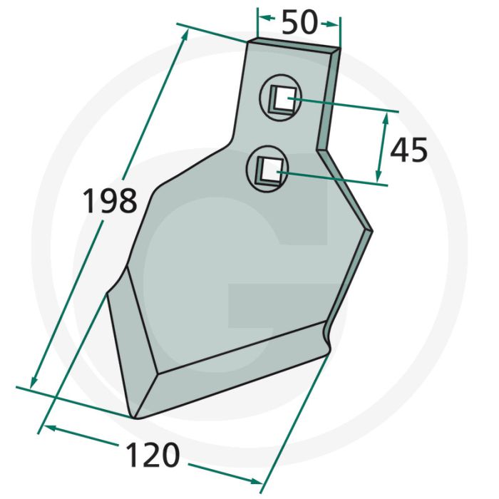 Beitel radius: 235 - werkbreedte 120mm