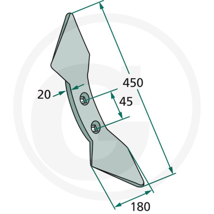 Tweezijdige beitel - werkbreedte 180mm