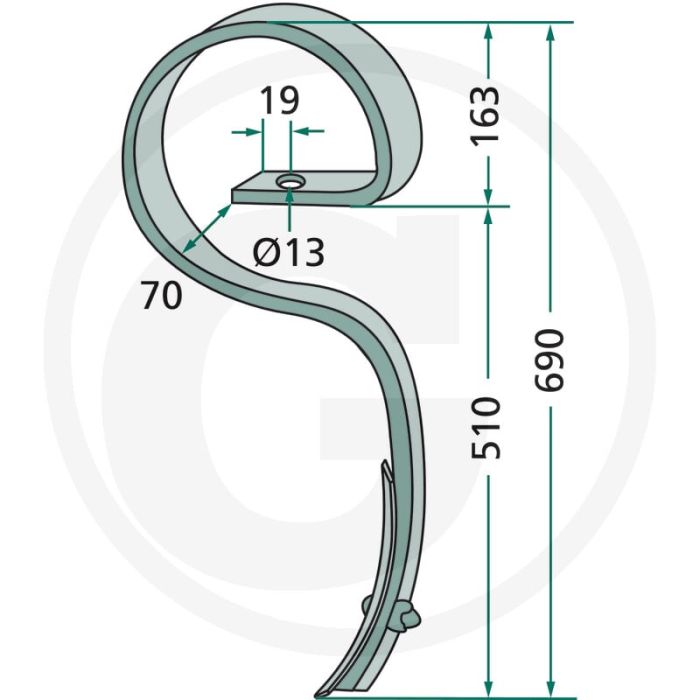 Dent à ressort "topline" complète avec ciseaux original solbjerg - dimensions : 65 x 12 mm