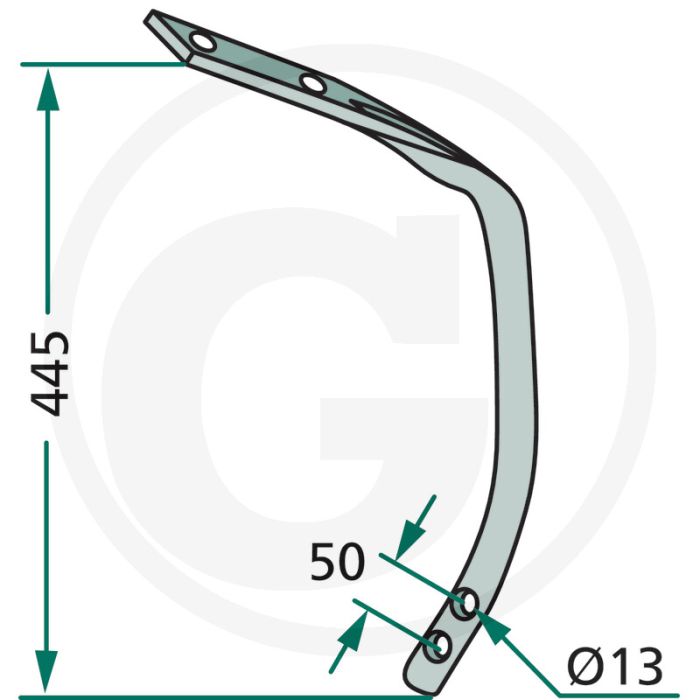 Onderste deel - afmetingen: 50 x 12 mm