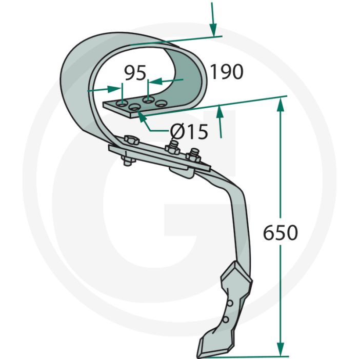 Tand compleet met beitel 104047015 - afmetingen: voor frame 80 x 80
