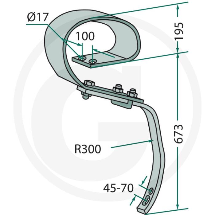 Tand compleet zonder beitel - voor frame 100 x 100 mm Tand compleet zonder beitel - voor frame 100 x 100 mm