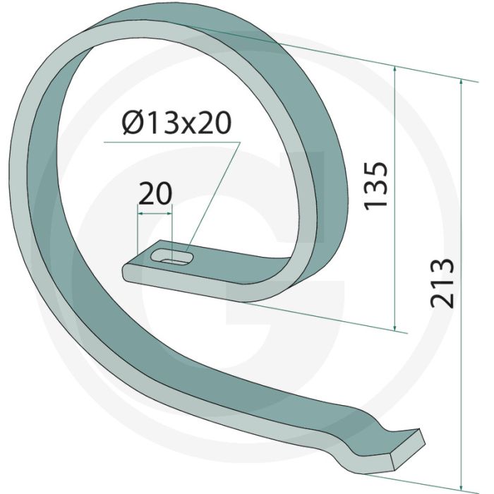 Verstärkungsfeder 45x10mm - bladveer-tanden voor diverse merken