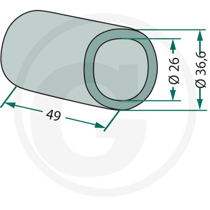Pvc lagerbus voor 180312-25 en 180312-26 - afmetingen 26 x 36,2 x 49 mm