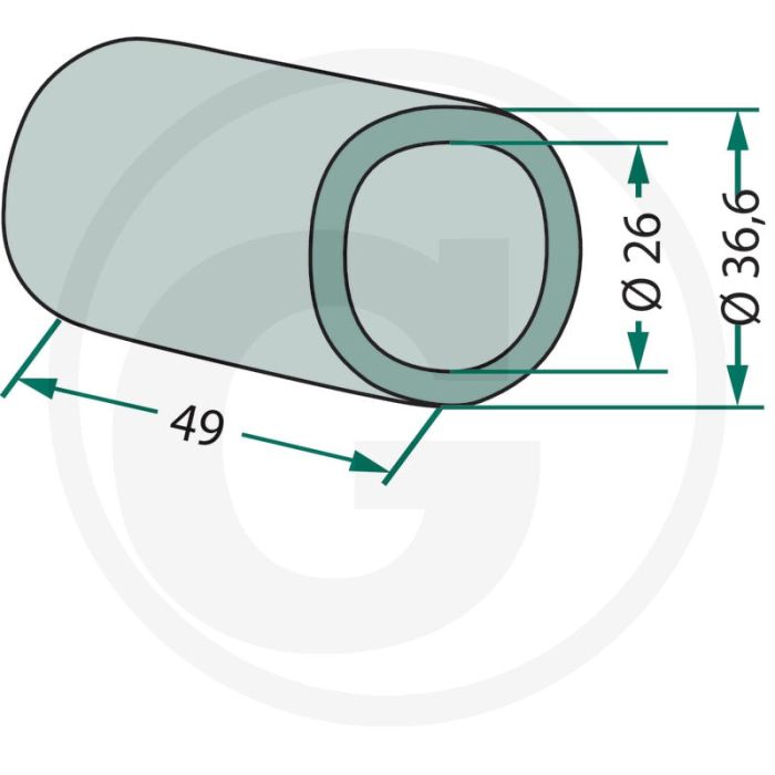 Pvc lagerbus voor 180312-35 - afmetingen 35,5 x 50 x 49,5 mm