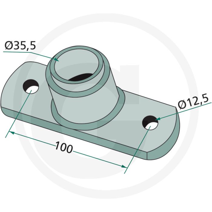 Lagerflens met geperste bus - afmetingen Øi x Øa x b: 35,5 x 100 x 60 mm