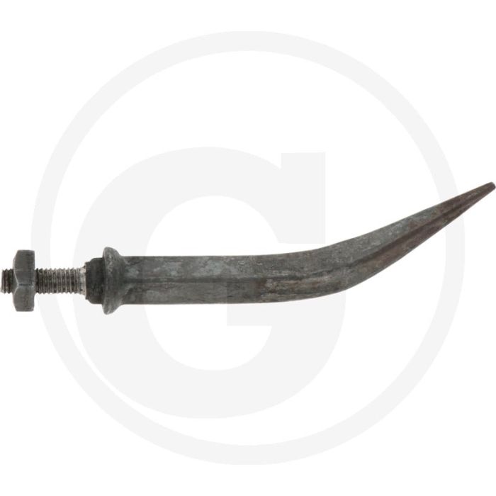Eggetand met vierkante kop gebogen - lengte 150mm, materiaal boriumstaal