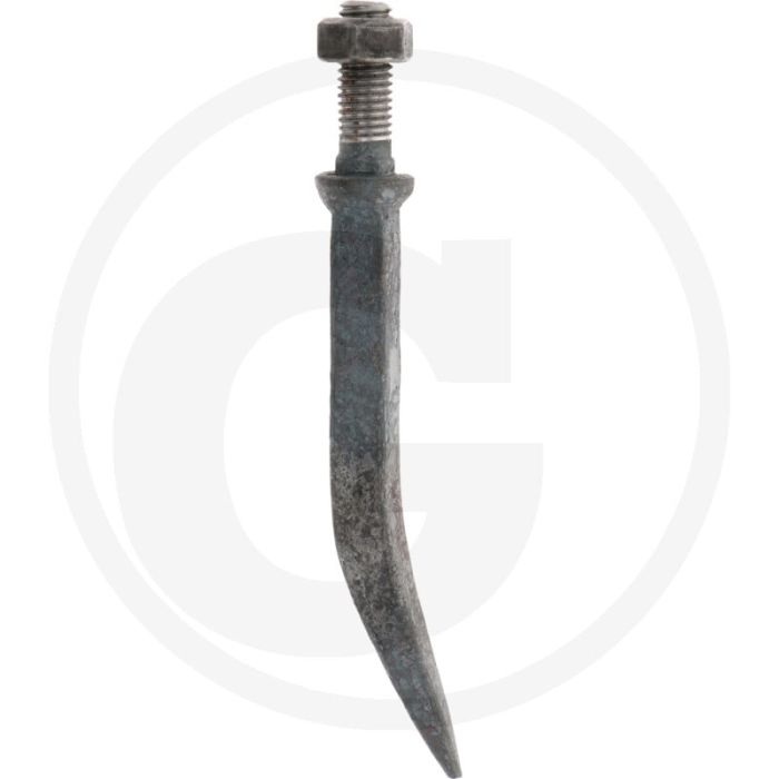 Eggetand met vierkant van nature hard, gebogen - lengte: 180mm