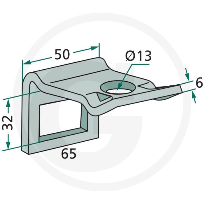 Halterung für Zahn (mm): 32 x 10