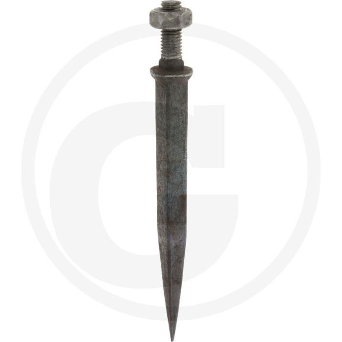 Eggetand met vierkante kop gehard, recht - l:150mm, a:14mm, b:12mm, c:m12 x 40, draad:m12, materiaal:boriumstaal