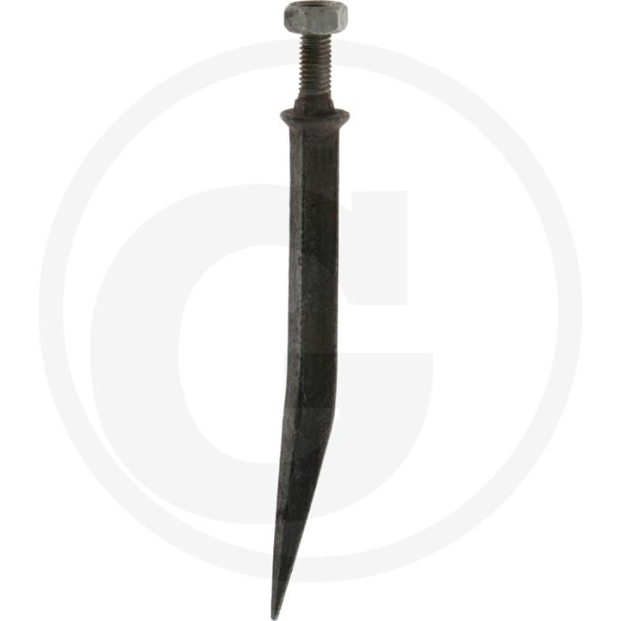 Eggetand met vierkante kop gebogen - lengte 150mm boriumstaal