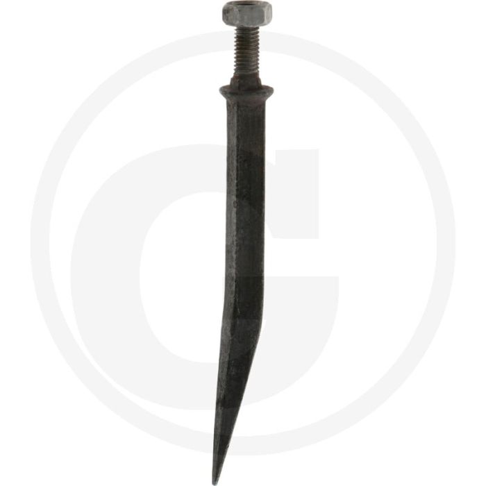 Eggetand met vierkante kop gehard, gebogen - l:150mm, materiaal: boriumstaal