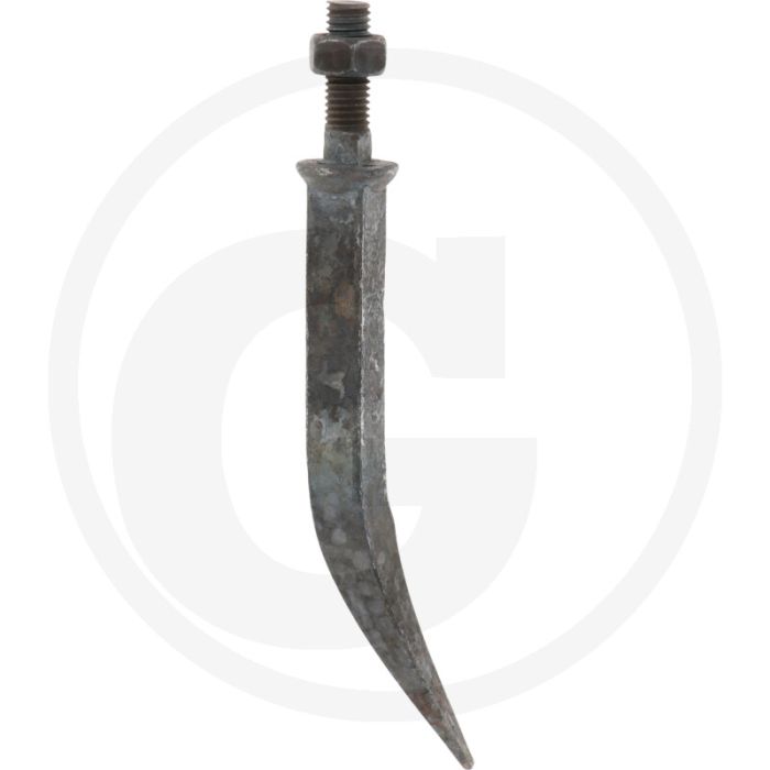 Eggetand ovale aanzet haaks op gehard, gebogen - lengte 170mm, materiaal boorstaal