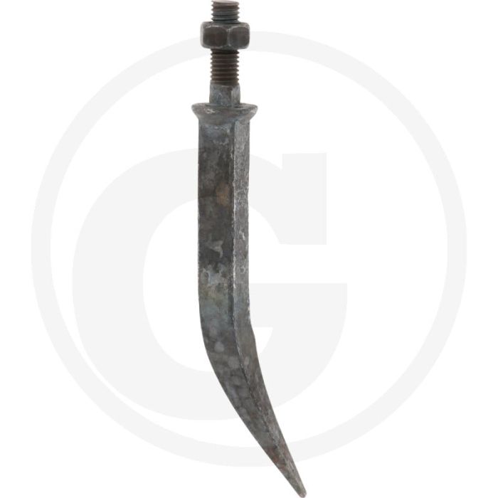 Eggetand ovale aanzet 1/2" gehard, gebogen - lengte: 180mm, materiaal: boorstaal