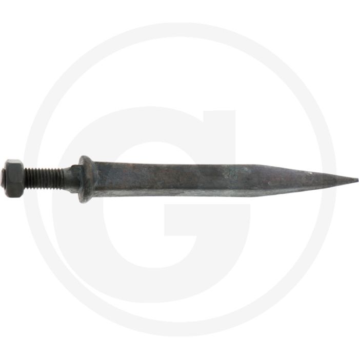 Eggetand ovale aanzet haaks op gehard, recht - lengte: 185mm
