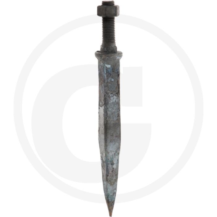 Eggetand, ovale aanzet in rijrichting gehard, gebogen - lengte 190mm